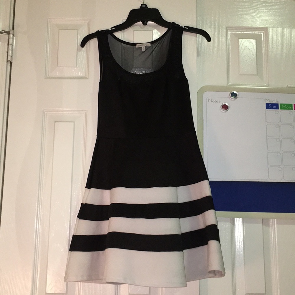 Back and white skater dress.